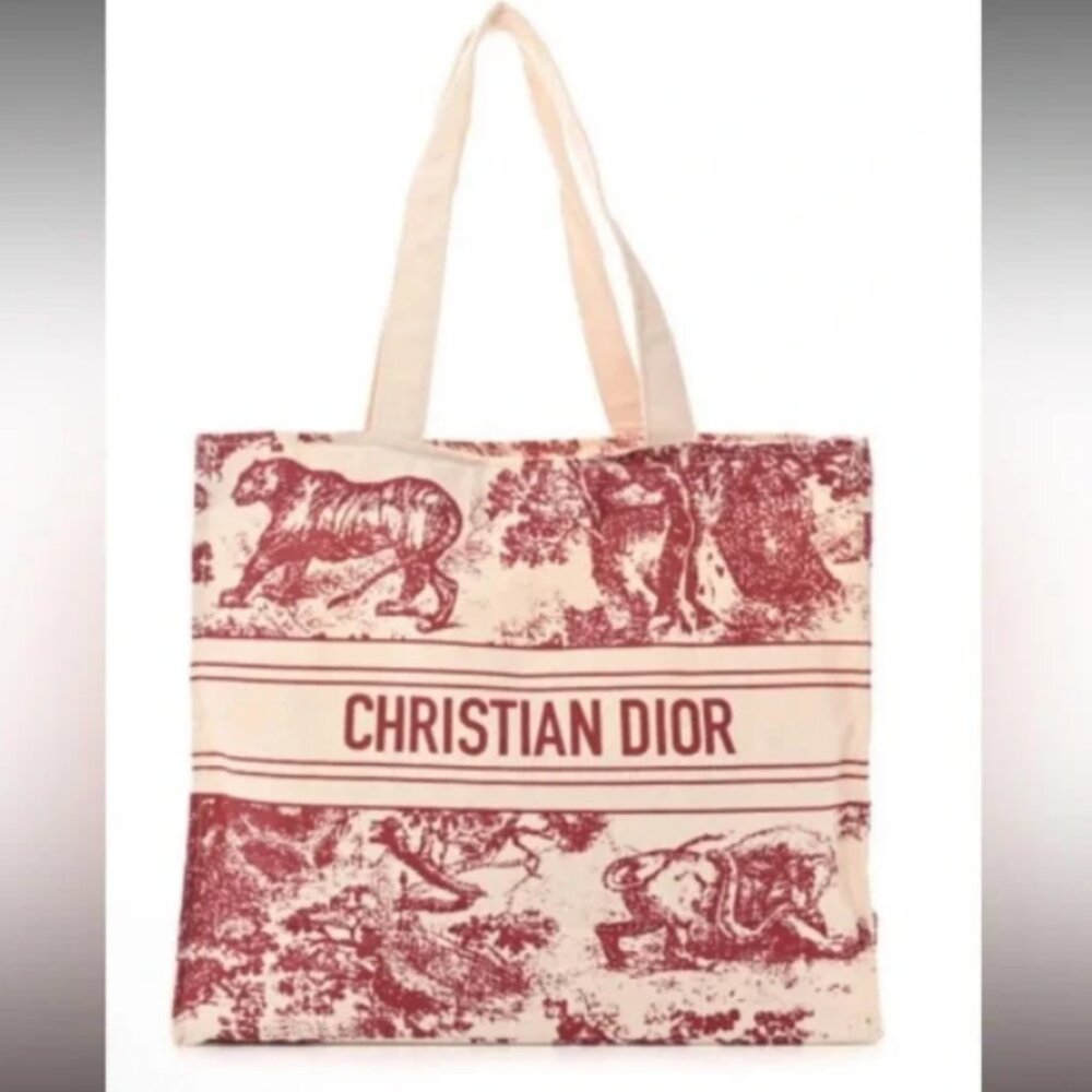 !!NIP!!  Christian Dior Straw Riviera Tote, GWP in Burgundy - So Giftable!!!